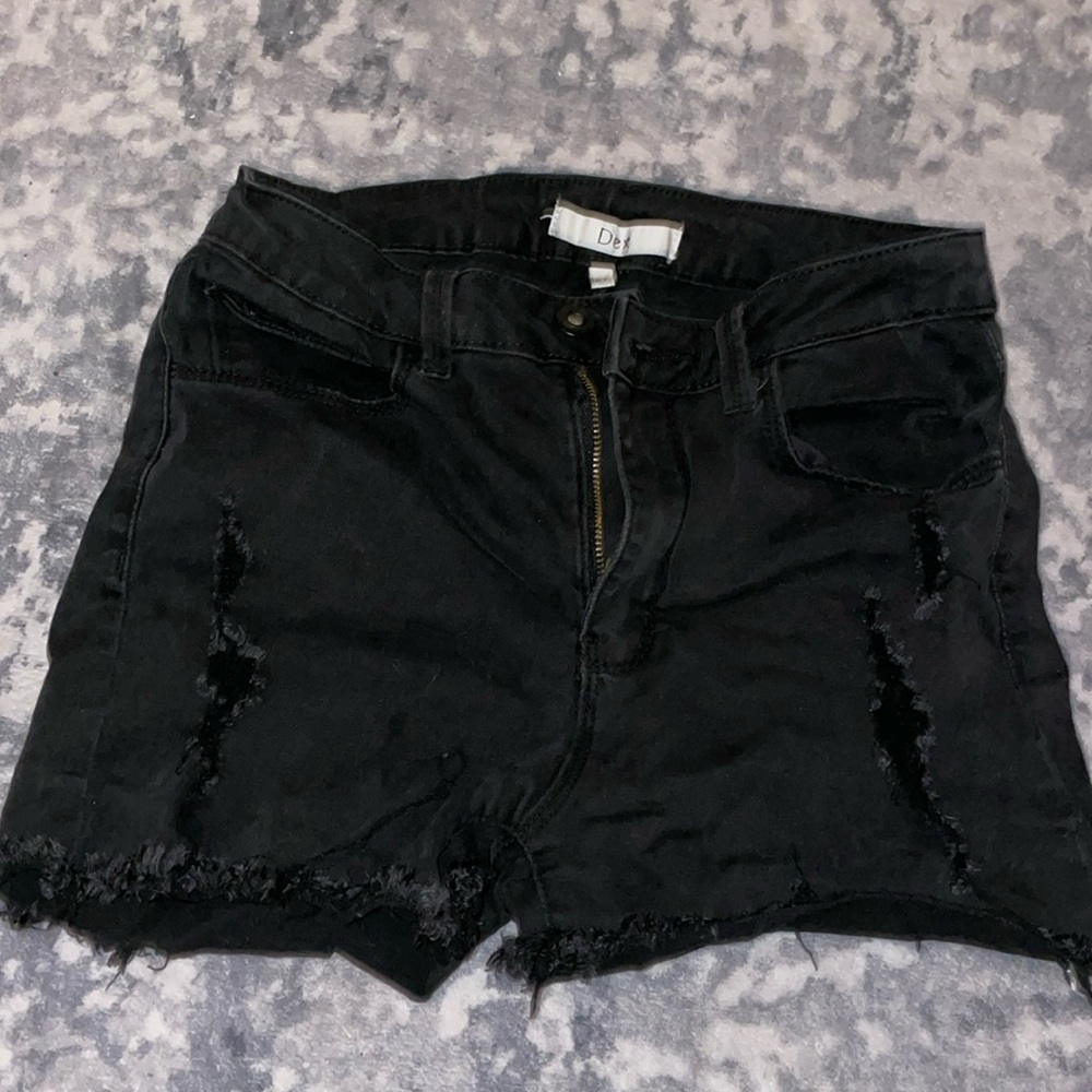 Ripped Black Jean Shorts